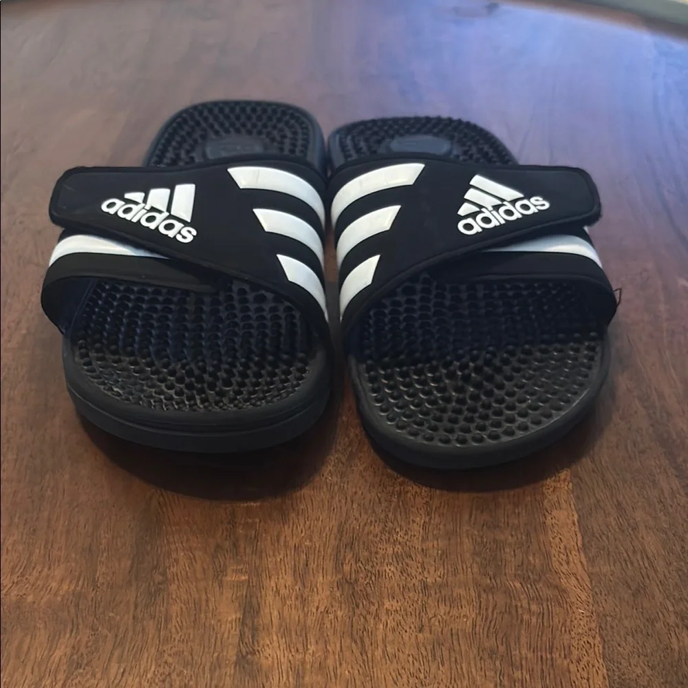 adidas Black & White Kids Slide Sandals